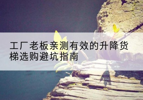 莎车升降货梯怎么选-工厂老板亲测有效的升降货梯选购避坑指南